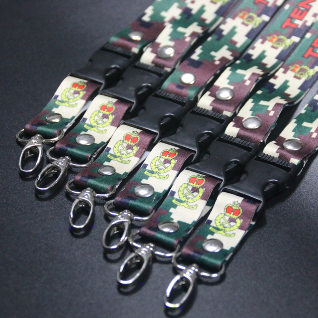Promotional Customized Military Sublimation Printer Polyester Lanyard Id Card Holder Lanyard With Logo Custom