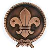 high quality antique copper metal lilly lapel pin round shape scouts sports pin badge for souvenir